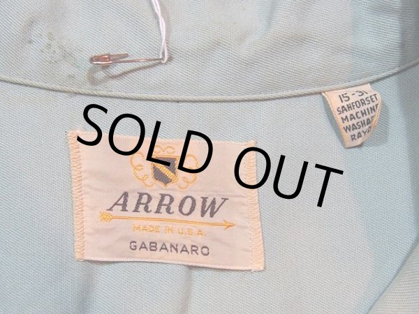 画像3: 1950s【ARROW】ペパーミントレーヨンギャバシャツ (3)