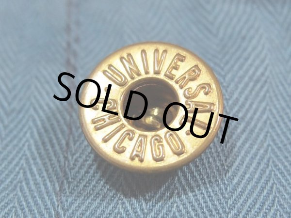 画像4: 1950sツートンヘリンボーンチェーンステッチ刺繍ショップコート (4)