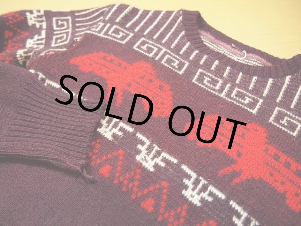 画像4: 1950sサンダーバード柄ニットセーター (4)