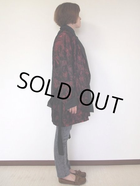 画像3: 1960sレース風ペイズリー柄サテンガウン (3)