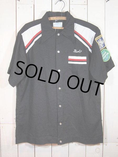 画像2: 1970s【Hilton】刺繍ブラックボーリングシャツ　〝MICHELIN〟 (2)