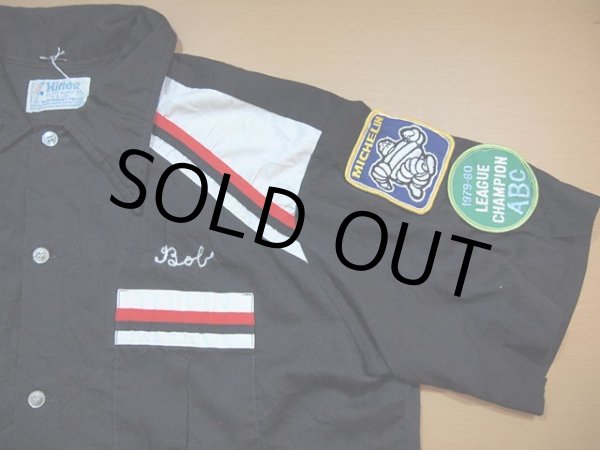 画像5: 1970s【Hilton】刺繍ブラックボーリングシャツ　〝MICHELIN〟 (5)