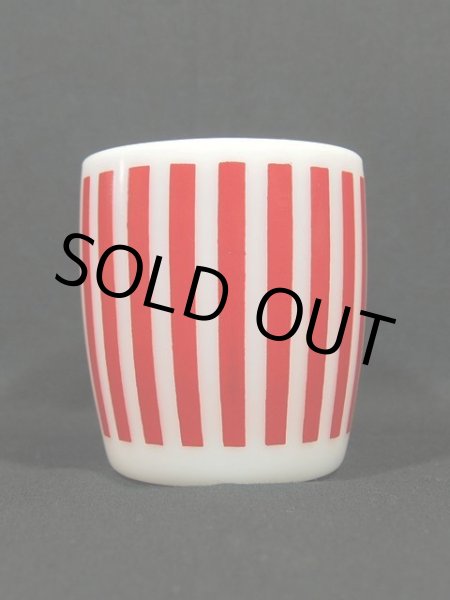 画像4: 50s【HazelAtlas】バレルマグ・キャンディストライプ・レッド (4)