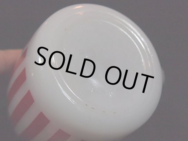 画像5: 50s【HazelAtlas】バレルマグ・キャンディストライプ・レッド (5)