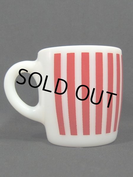 画像3: 50s【HazelAtlas】バレルマグ・キャンディストライプ・レッド (3)