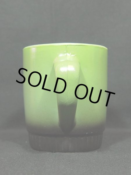 画像2: 60s-70s【FireKing】リブボトムマグ・緑/黒 (2)