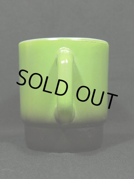 画像2: 60s【FireKing】スタッキングマグ・緑黒 (2)