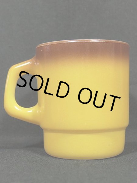 画像3: 60s-70s【FireKing】スタッキングマグ・茶黄土 (3)