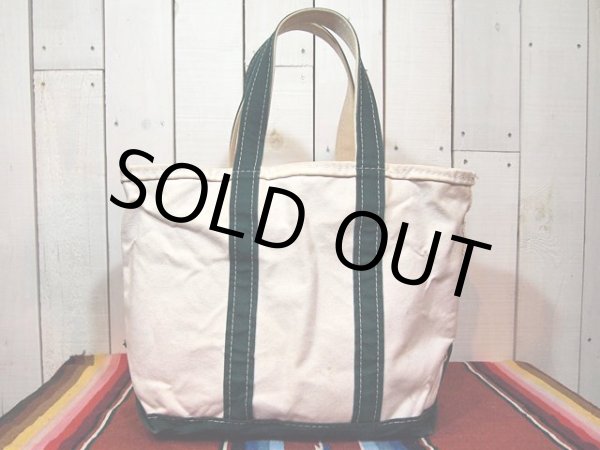 画像2: 1990s【L.L.Bean】BOAT AND TOTE BAG〝ZIP TOP〟オフホワイト×グリーン (2)