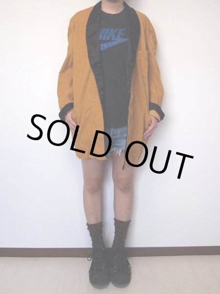 画像2: 1960sサテン×コーデュロイツートンガウン (2)