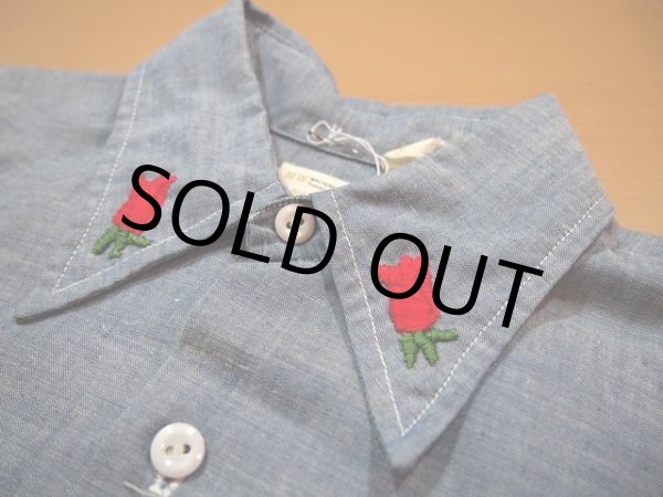 画像4: 1970s【BIGMAC】フクロウ刺繍シャンブレーシャツ (4)