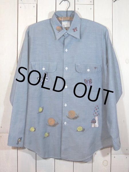 画像2: 1970s【BIGMAC】キノコペイントシャンブレーシャツ (2)