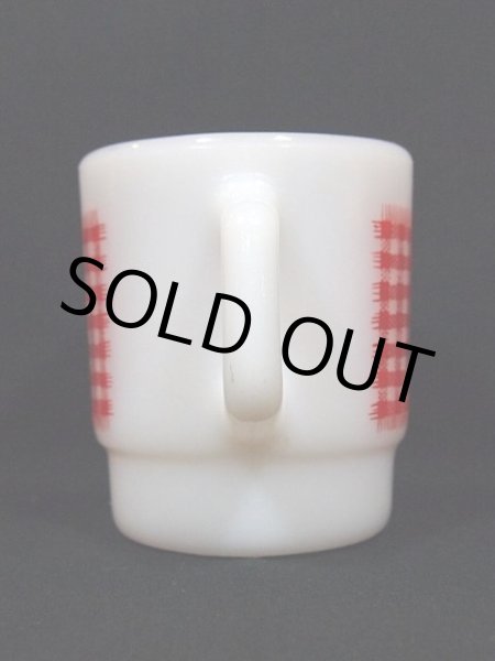 画像2: 60s-70s【FireKing】スタッキングマグ・ギンガムチェック(レッド) (2)