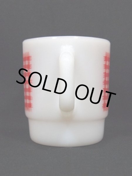 画像2: 60s【FireKing】スタッキングマグ・ギンガムチェック(レッド) (2)