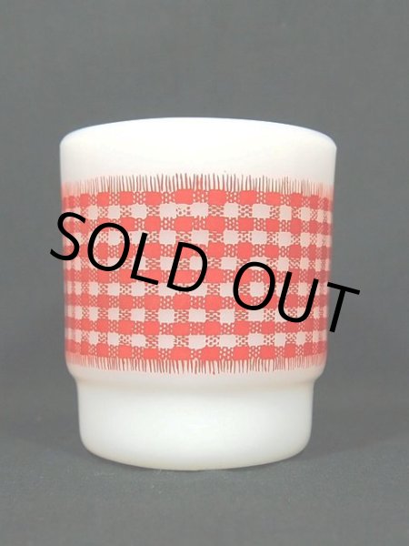 画像4: 60s-70s【FireKing】スタッキングマグ・ギンガムチェック(レッド) (4)