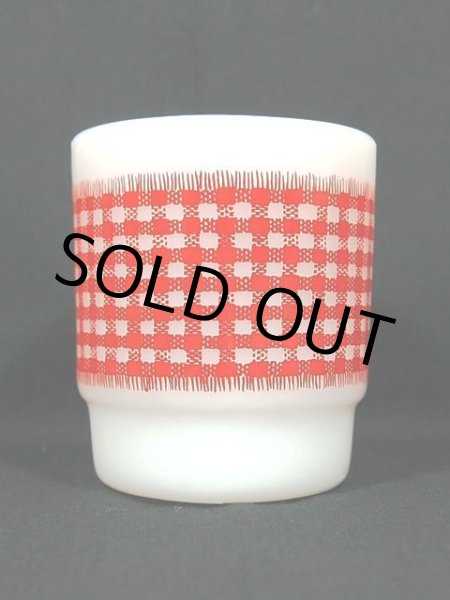 画像4: 60s-70s【FireKing】スタッキングマグ・ギンガムチェック(レッド)  (4)