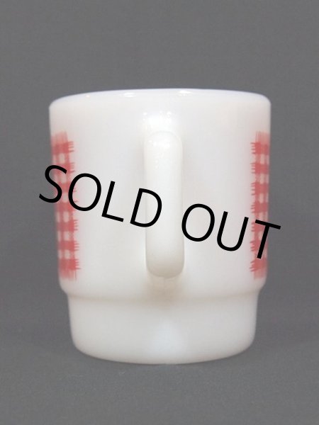 画像2: 60s-70s【FireKing】スタッキングマグ・ギンガムチェック(レッド)  (2)