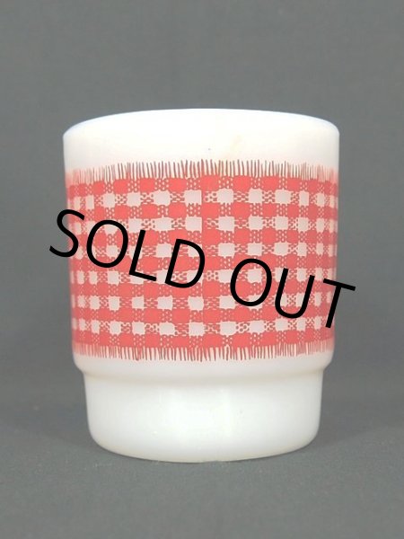 画像4: 60s-70s【FireKing】スタッキングマグ・ギンガムチェック(レッド) (4)