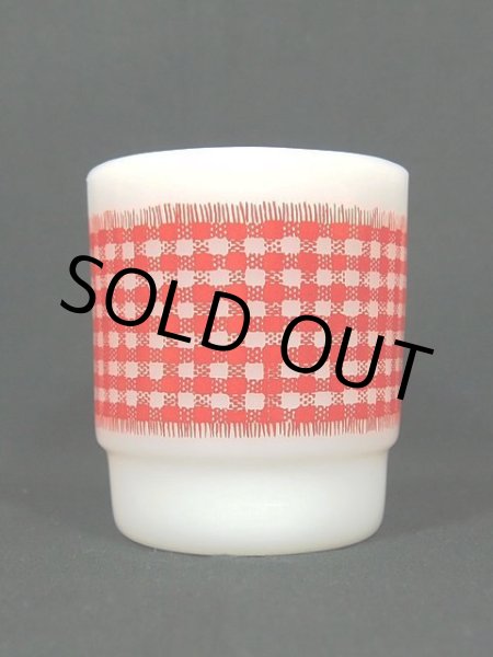 画像4: 60s【FireKing】スタッキングマグ・ギンガムチェック(レッド) (4)