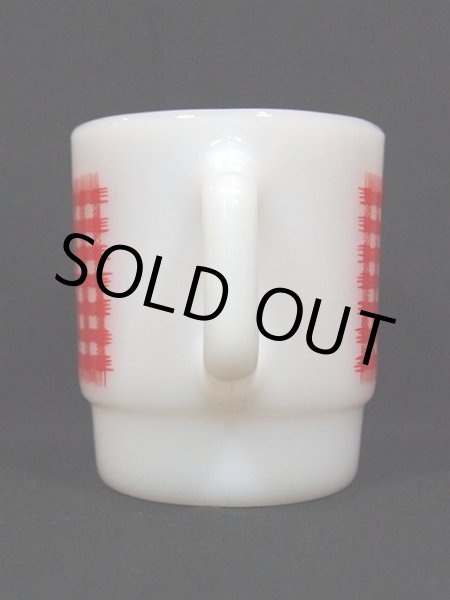 画像2: 60s-70s【FireKing】スタッキングマグ・ギンガムチェック(レッド) (2)