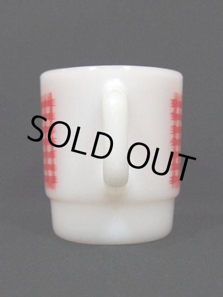 画像2: 60s【FireKing】スタッキングマグ・ギンガムチェック(レッド) (2)