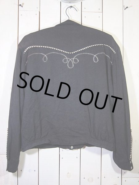 画像2: 1970s【HbarC】レーヨンギャバジン刺繍ウエスタンジャケット (2)