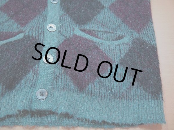 画像5: 1960sアーガイルモヘアカーディガン (5)