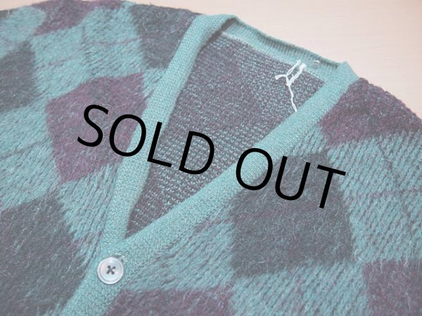 画像3: 1960sアーガイルモヘアカーディガン (3)