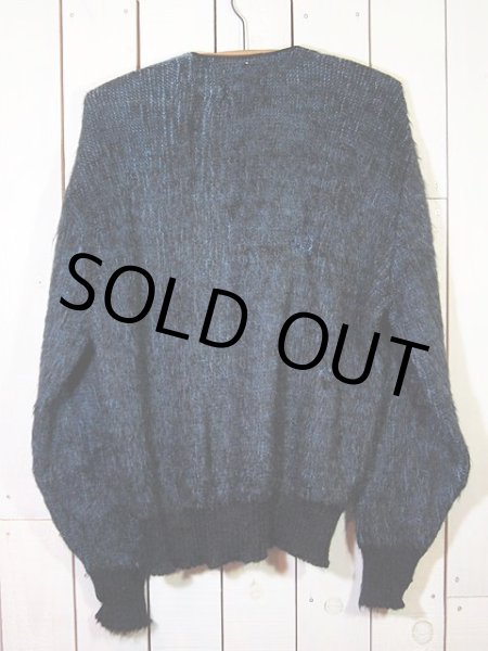 画像2: 1960s【SEARS】黒×青モヘアカーディガン (2)