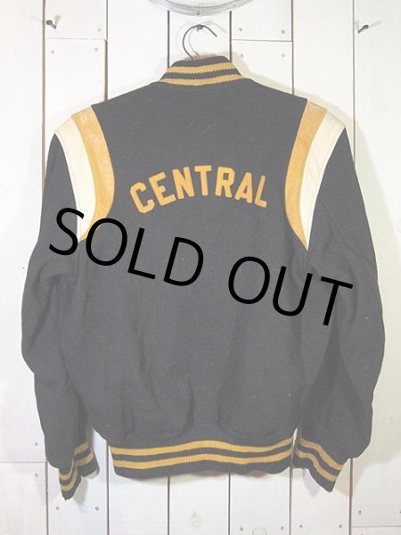 画像2: 1960sブラックメルトンスタジャン (2)