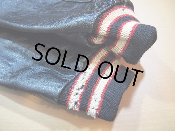 画像5: 1970s〜オールブラック袖レザースタジャン (5)