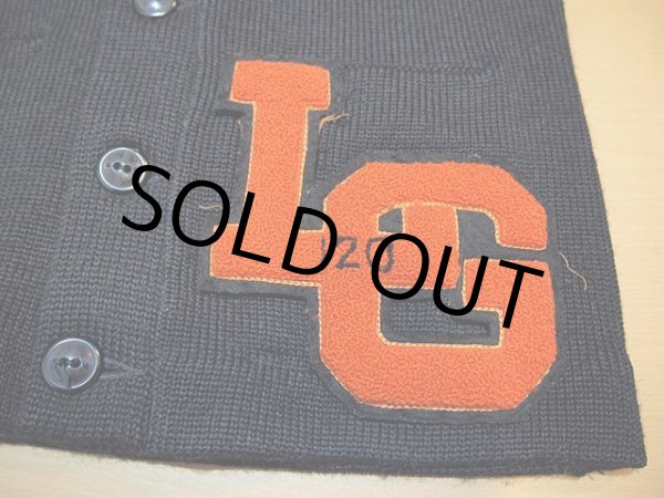 画像5: 1940s【H.L.WHITEING CO.】黒レタードカーディガン (5)