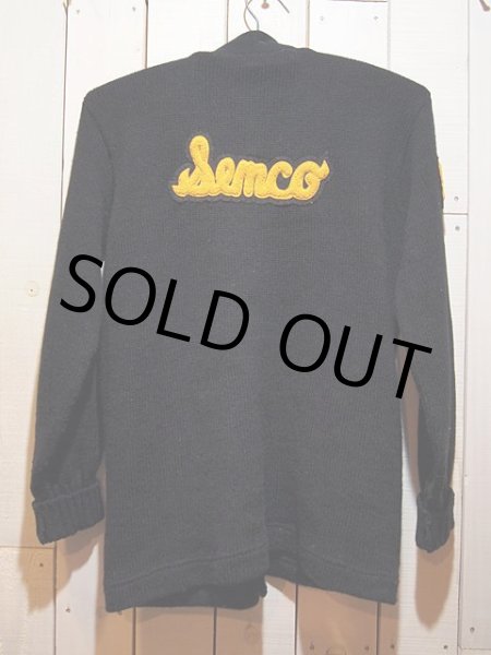 画像2: 1980s黒レタードカーディガン (2)