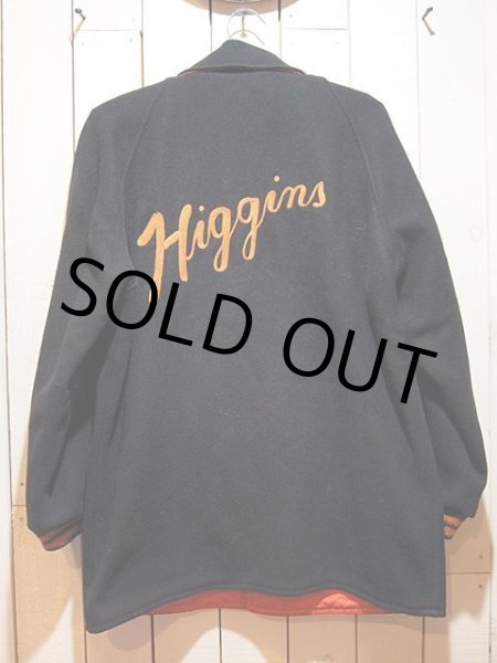 画像2: 1960s【WHIT BEAR】黒メルトンロングスタジャン (2)