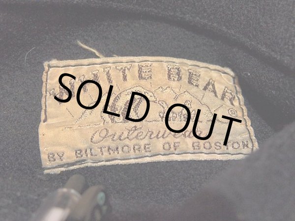 画像3: 1960s【WHIT BEAR】黒メルトンロングスタジャン (3)