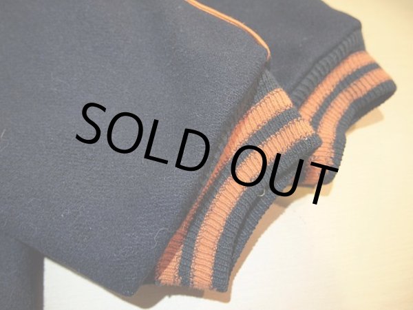 画像5: 1960s【WHIT BEAR】黒メルトンロングスタジャン (5)