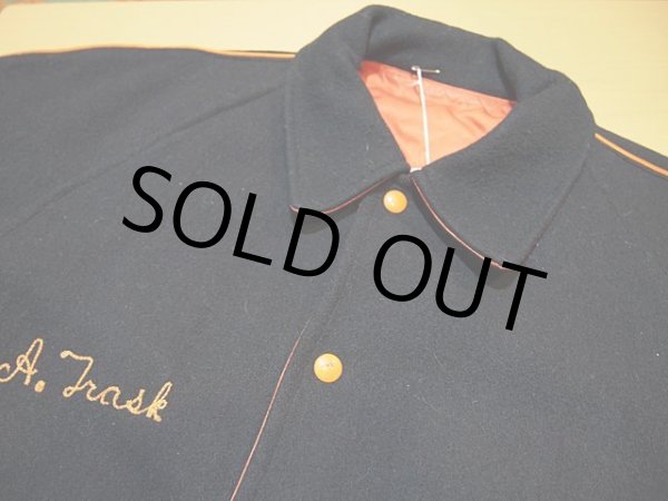 画像4: 1960s【WHIT BEAR】黒メルトンロングスタジャン (4)