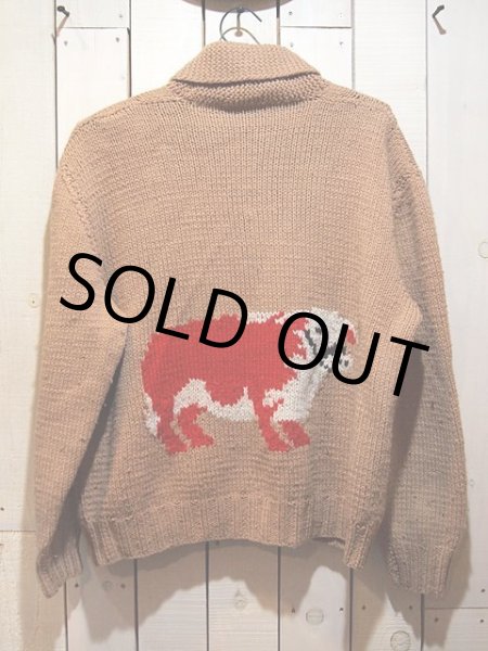 画像2: 1960s牛柄カウチンセーター (2)