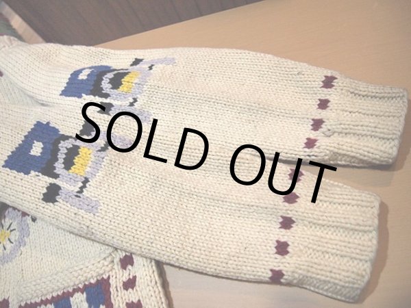 画像5: 1950sクラシックカー柄カウチンセーター (5)