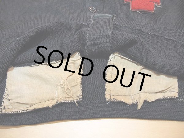 画像5: 1950s黒レタードカーディガン (5)