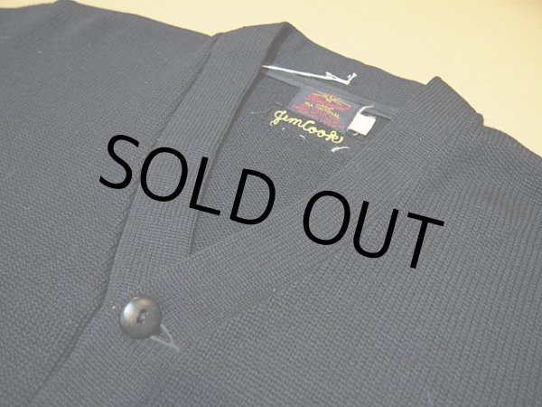 画像4: 1950s【Kandel】黒レタードカーディガン (4)