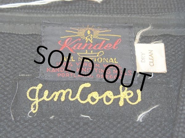 画像3: 1950s【Kandel】黒レタードカーディガン (3)