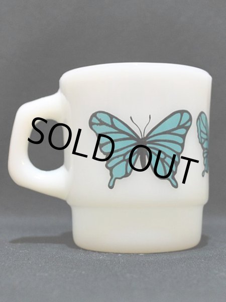 画像3: 70s-80s【FireKing】スタッキングマグ・バタフライ(青) (3)