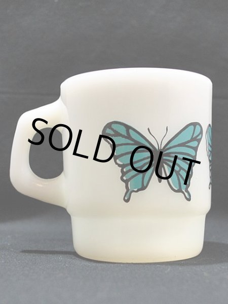 画像3: 70s-80s【FireKing】スタッキングマグ・バタフライ(青) (3)