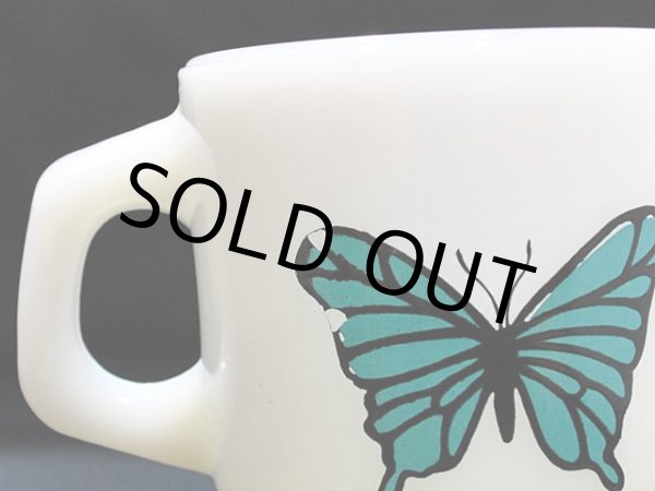 画像7: 70s-80s【FireKing】スタッキングマグ・バタフライ(青) (7)