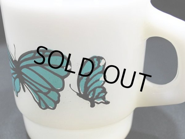 画像7: 70s-80s【FireKing】スタッキングマグ・バタフライ(青) (7)