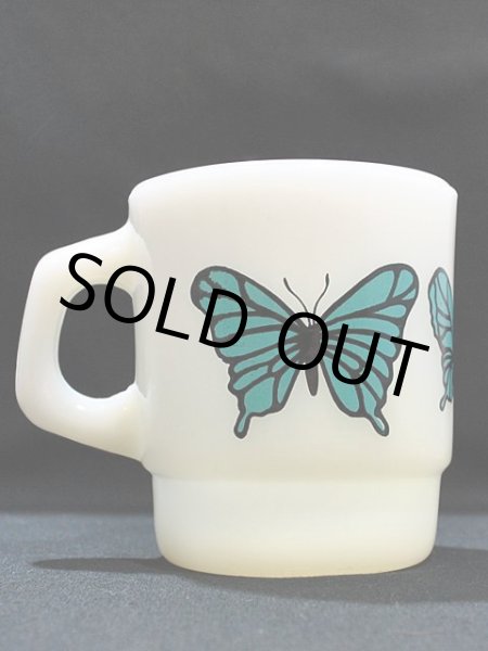 画像3: 70s-80s【FireKing】スタッキングマグ・バタフライ(青) (3)