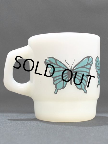 画像3: 70s-80s【FireKing】スタッキングマグ・バタフライ(青) (3)