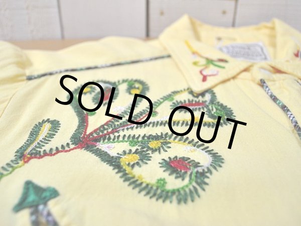 画像8: 1950s〜【HbarC】刺繍レーヨンウエスタンシャツ (8)