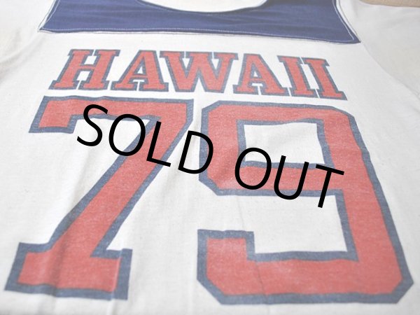 画像5: 1970s HAWAIIナンバリングフットボールTシャツ (5)